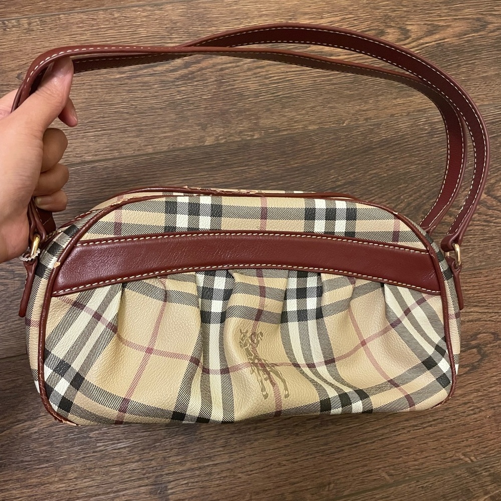 Elegant Plaid Vintage Leather Shoulder Bag